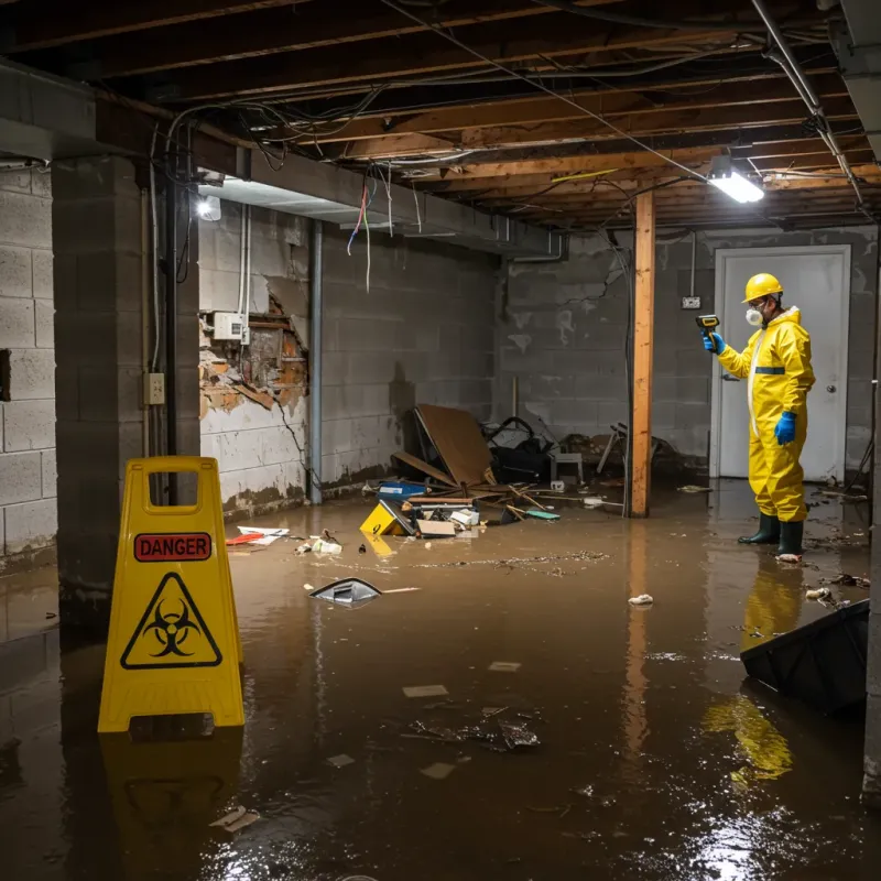 Flooded Basement Electrical Hazard in Goshen, IN Property